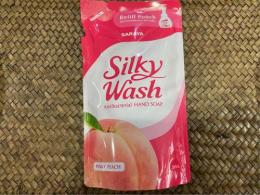 Silky wash hand soap peach refill=BABY10